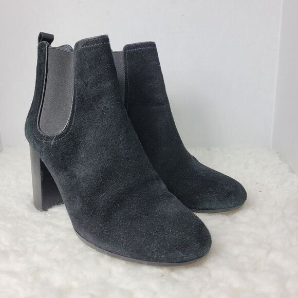 Tory Burch Women's Boot Size 8.5  Black Suede Heeled Chelsea Shoes - Picture 1 of 8